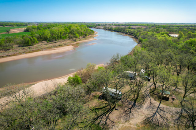Aerial view of Rivershire campground